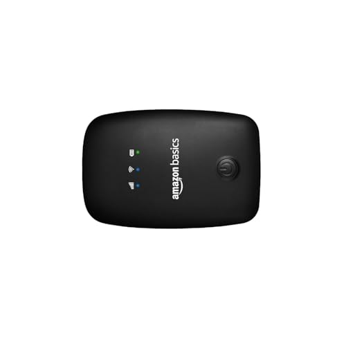 Image of Amazon Basics 4G LTE Wireless Dongle with All SIM Support, Plug & Play USB Data Card with Type-C Connector, 150Mbps WiFi Hotspot, 2100mAh Battery, SIM Adapter Included (Black)
