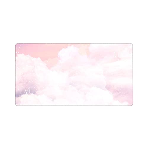 DADABULIU マウスパッド 大型 ゲーミング ピンク 雲 空 グラデーション 上品 マウスマット デスクマット 特大 おおきい キーボードパッド ゴム底 エレコム 光学式 マウス対応 滑り止め 耐久性 良い おしゃれ かわいい 防水 サイバーカフェ