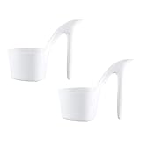 Flowerpot High Heel Shaped Home Decor Lady Shoe Shape Garden Creative Craft Making Tool Indoor Outdoor Planter Planter Nursery Pot, White