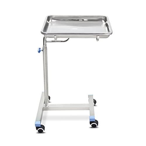WJ Stainless Steel Tray with Wheels, Multifunctional Tray with Adjustable Height