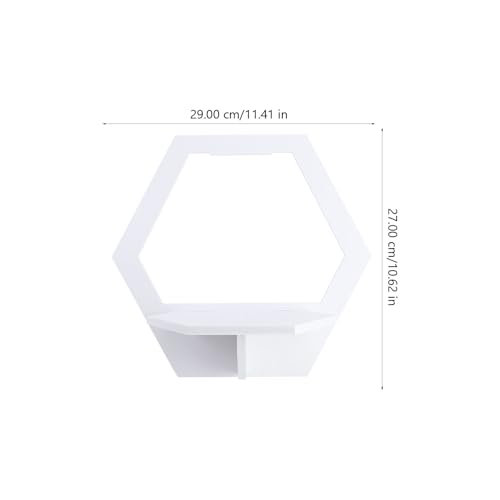 Estante de almacenamiento de pared blanco hexagonal sin taladro para macetas pequeñas 3
