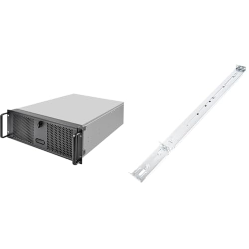 【セット買い】Silverstone 【 CaseStorage シリーズ 】4Uラックマウント サーバーケース SST-RM400+Silverstone ラックマウント用スライド式レールキット SST-RMS06-22