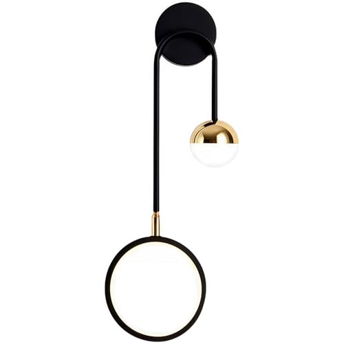 WQCSH Lámparas de Pared LED Ahorro de energía Eficiente Luz nocturna Moderno Simple Originalidad Estilo Retro Estilo Aplicable Dormitorio Sala de estar Sofá Corredores Estudio Interior - Negro
