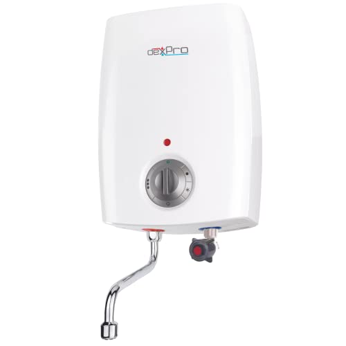 2kW Water Heater Oversink Electric 5 Litre Storage Tank for Light Commercial and Domestic Use: with Inlet Tap & Chrome Spout: Temperature Control, Frost Protection, Thermal Cut Out: Energy Rating A