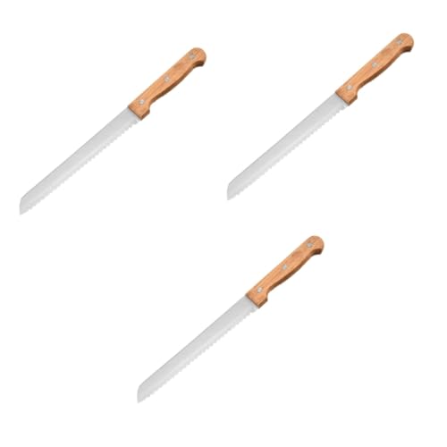 Cabilock 3pcs Stainless Steel Bread Slicer Cake Cutter Multi-purpose Serrated Baking Tool for Easy Slicing of Bread Cakes Bagels and Pastries Dishwasher Safe Lightweight Design