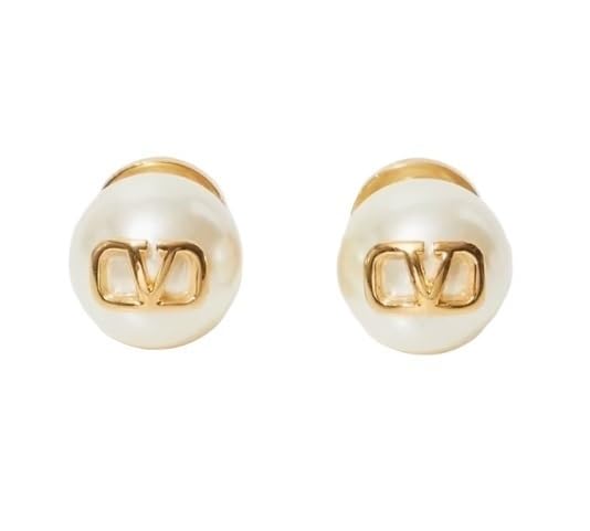 Women's pearl earrings, women's simple earrings, luxury letter V earrings, exquisite V-shaped glossy earrings, versatile commuting earrings, light luxury pearl earrings, women's earrings, fashion earr2