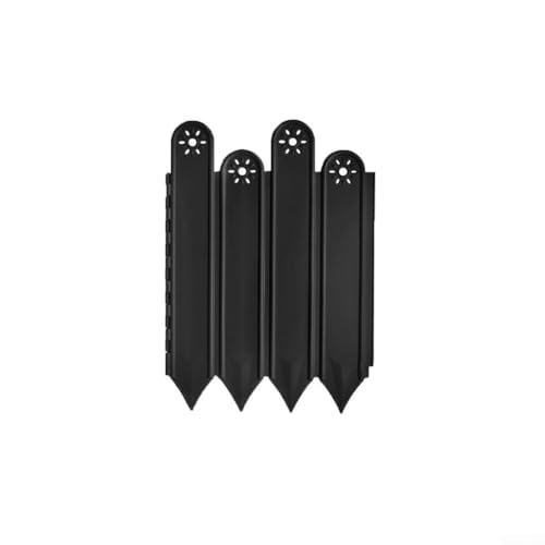 10 paneles de valla de jardín, juego de 10 piezas de valla decorativa para exteriores, para parterres, parches de verduras, partición de patio (negro)