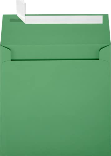 Lux Paper Square Invitation Envelopes For 6 1/4 X 6 1/4 Cards In 80 Lb. Holiday Green, Printable Envelopes For Invitations, With Peel & Press Seal, 50 Pack, Envelope Size 6 1/2 X 6 1/2 (Green) #TOP15