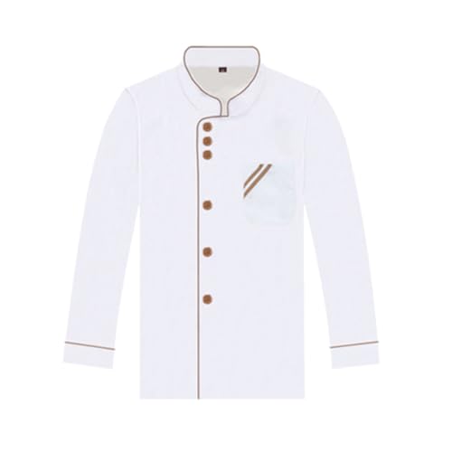 Chaqueta de chef de algodón blanco unisex de manga larga para cocina