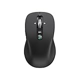 CITLLA Wireless Bluetooth Mouse (USB + BT1 + BT2), Full Size, 4-Way Scrolling, Multi-Device Silent Mouse for Computer, Laptop, iPad, MacBook (Black)