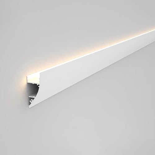 Moldura Iluminacion Moldura de Techo con Moldura LED, Difusor de Cubierta de Iluminación LED Lineal de Aluminio, Riel de Iluminación Indirecta LED Decorativa, Marcos de Velo para Bañadores de Pared(5.