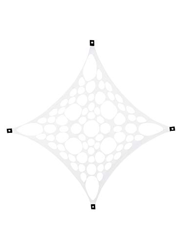 PSYWORK Schwarzlicht Segel Spandex | PSY Suzy Square | Weiß | 1 x 1m | UV-aktiv | Leuchtend | Wandtuch Wandbehang Stoff Neon Deko Party Tuch Tapestry Poster PSY Goa