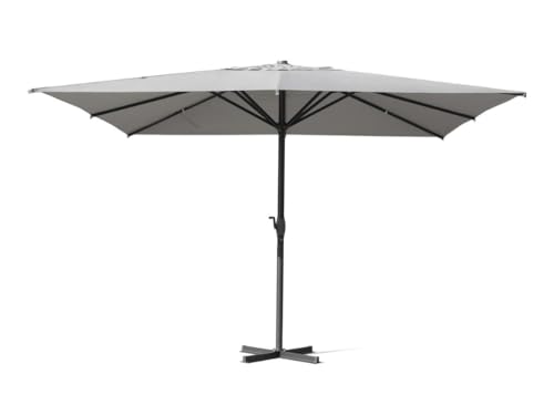 Gruppo Maruccia - Parasol 4 x 4 m - Poteau central en aluminium blanc - Bâche hydrofuge - Professionnel pour hôtel, bar, restaurant, jardin