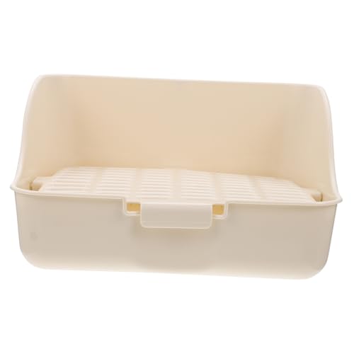 healvian うさぎトイレ コーナープ 耐漏れ設計 強化製 小型動物用便器 取り外し可能付き 清潔で使いやすいペットトイレ