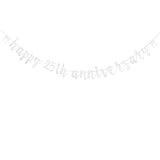 DONGLYJL Silver Glitter Happy 25th Anniversary Banner,Pre-Strung,Party Decorations,Happy 25th Anniversary