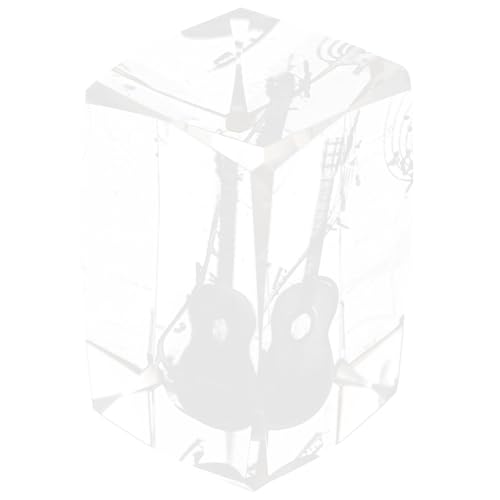 Cube en cristal blanc de guitare DOITOOL : sculpture 3D d'exception pour bureau - 2