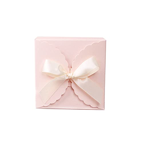 50pcs Ours Bébé Baptême Dragées Box Boîtes Décoration de table BONBON Bonbonnière boîte cadeau Mère à Faire fête (Rose)