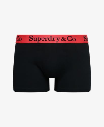 Superdry Sdry & Co Trunk Lot de 1 Boxers pour Homme, Noir/Orange/Gris (Black/Bold Orange/Grey Grit), M