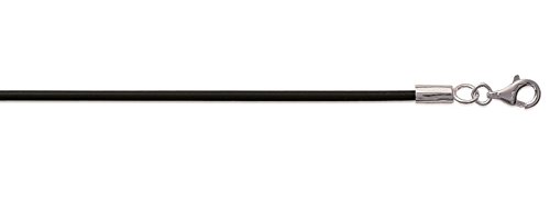 Collana con cordino in gomma nera, larghezza 2 mm