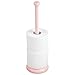 mDesign porte-papier toilette autoportant – dérouleur papier toilette classique pour salle de bain – distributeur papier toilette élégant pour 3 rouleaux de réserve – rose