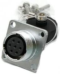 WS16 7pin Power Connector, Female Connector Aviation High Voltage 4 Hole Flange Socket