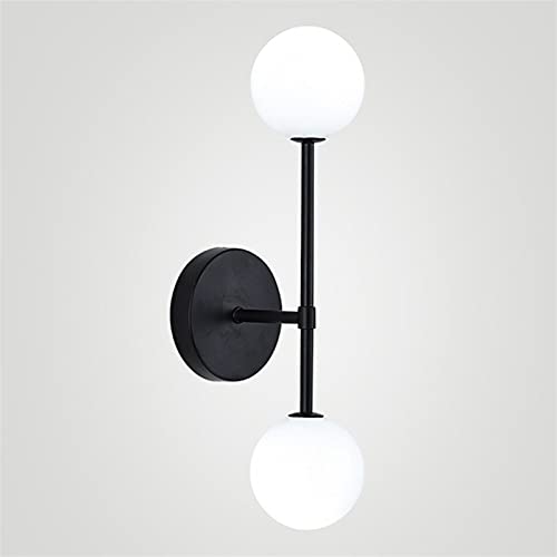 Applique murale de chevet à boule ronde en verre pour lire au lit