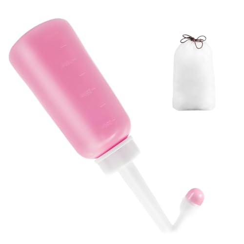 Happy Po Douche pour l'hygiène privée, bac de douche portable 350 ml, douche de fesses, convient pour bidet et hôpitaux, bouteille de nettoyage privée avec sac de...
