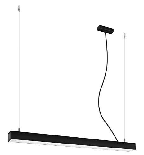 SOLLUX lighting Integrated LED 95cm Linear Straight Bar Pendant Light Black 3000K Integrierte LED 95cm Linear Straight Bar Pendelleuchte Schwarz 3000K