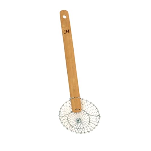 SLSKR010GV Skimmer, 10" Dia., 21-5/8" Long, Round, coarse mesh Wire, Riveted Bamboo Handle, Galvanized Steel