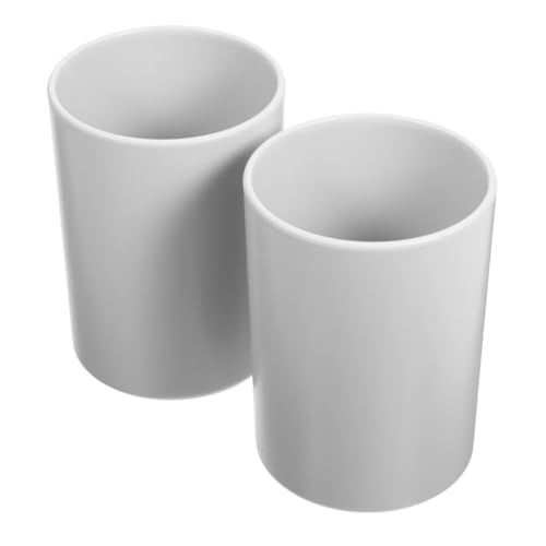 Healifty Gobelets pour Brosses à Dents 2 Pièces Gris en Plastique Solide Multifonctionnels pour Salle De Bain Usage Familial Et Voyages