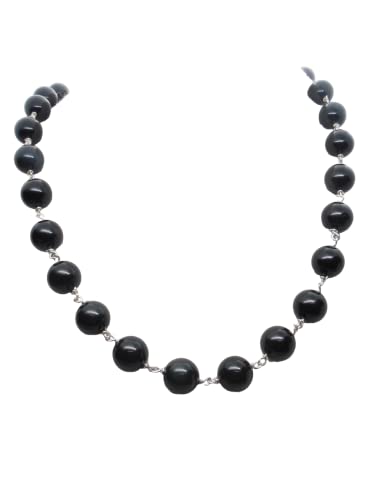Collier argent 925 obsidienne noire, le ras-du-cou idéal à offrir en cadeau mémorable