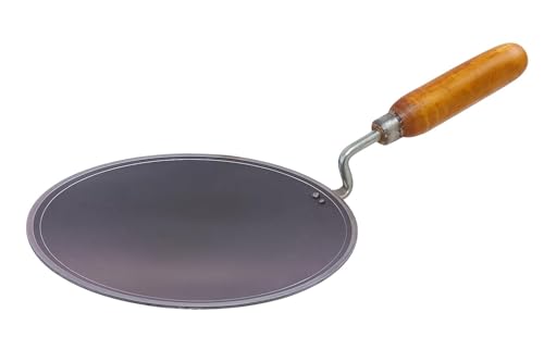 Iron Tawa for Roti/Chapati with Wooden Handle | Tava for Multipurpose Uses |10 Inch Heavy 1KG (Non Induction)