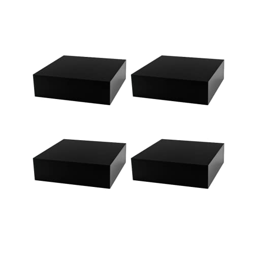 4 Pack Black Acrylic Display Box Countertop Showcase Bin No Lid 6.75