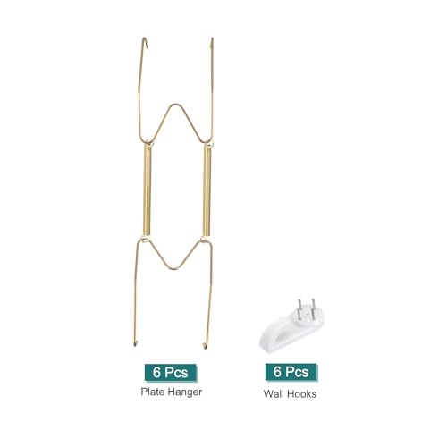 Image of uxcell 6pcs Plate Hanger, 10 Inch Stainless Steel Invisible Wall Plate Hangers with Wall Decorative Hooks and Tip Protector for Decorative Plates and Art
