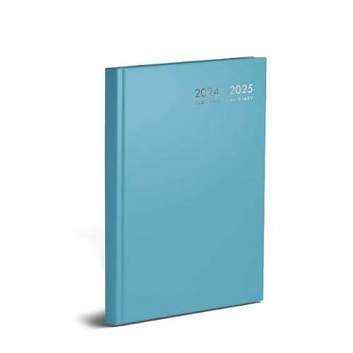 Academic Diary 2024-2025 A5 Week to View Mid Year Classic Hardback Student Planner Casebound Organiser (Light Blue)