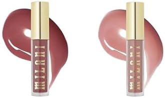 Milani Lip Gloss Set, Keep It Full Nourishing Lip Plumper with Hyaluronic Acid & Peptides for Soft, Fuller-Looking Lips (0.13 Fl. Oz. - 2 Pack) Rosewood + Soft Rose