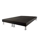 80+80 x 200 cm EBAC Literie Sommier tapissier + Jeu de Pieds 80+80x200 Deco 2x12 Lattes