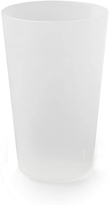 Econline - LOT DE 100 GOBELETS RÉUTILISABLES 30CL - PLASTIQUE POLYPROPYLÈNE RIGIDE - COULEUR GIVRÉE