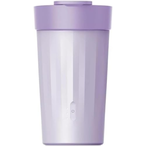 Fiyyuga 全自動ミルクフォーマー 小型家庭用 ブレンダー 簡単操作 泡立て器 コンパクト設計 軽量 省スペース 朝食 便利 時短 (パープル)