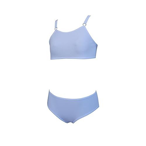 Kit 3 Conjunto Sutiã e Calcinha Menina Infantil Algodão Tamanho:G;Cor:Branco