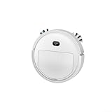 KHIronHive Smart Robot Aspirapolvere 3 in 1 con spazzole bifacciali, funzionamento silenzioso per pavimenti duri e tappeti sottili, design compatto per la pulizia della casa, bianco (bianco)