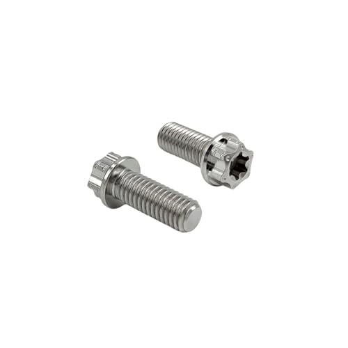 Image of RISON Titanium Bolts M10*1.25 * 25 Torx Titanium Bolts for Motorcycles Hex Head Dual Drive Original Titanium Flange Bolt Pack of 5
