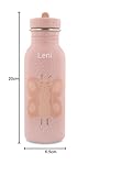 wunderwunsch Trinkflasche personalisiert für Kinder, Flasche personalisiert, Babyflasche, Kinder Flasche, Trixie Trinkflaschen mit individuellem Namen (Schmetterling, 500ml)