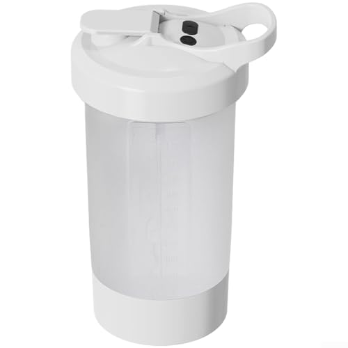 Springwillfly Botella automática de la coctelera de 600ml hecha del material de los PP con el compartimiento interno para el transporte conveniente del suplemento (blanco)