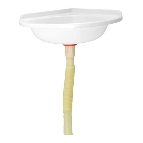 KONTONTY Plastic Wall Mounted Washbasin Triangular Mini Hand Washbasin Drain Pipe, Space-Saving Corner Bathroom Basin for Small Bathrooms and Balconies