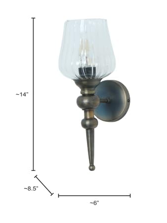 Image of Transitional Small Conical Wall Sconce with Antique Brass Black Finish