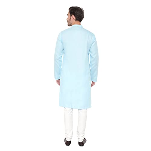 Image of LATEST CHIKAN Men's Cotton Blend Regular Solid Kurta Pyjama Set - Casual Ethnic Set
