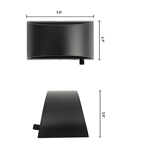Image of Indoor Dimmable Wall Sconces with Dimmable Switch, Modern LED Sconces Wall Lighting Aluminum Up and Down Wall Lights for Living Room Bedroom Hallway