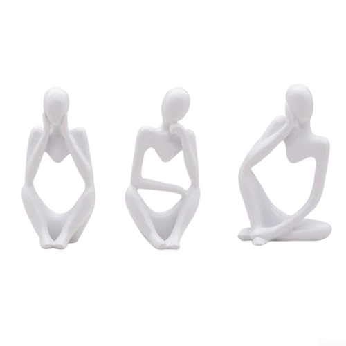 Sculpture abstraite moderne en résine pour bureau, étagère, cheminée, meuble TV, café et appartement, décoration intérieure (blanc)