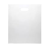 ClearBags 100 White Handle Bags 12x15, Extra Thick 2.25 Mil Retail Plastic Shopping Merchandise Gift Bags Tear Resistant Strong Durable Anti Stretch For Small Business LDPE Die Cut, 100% Recyclable